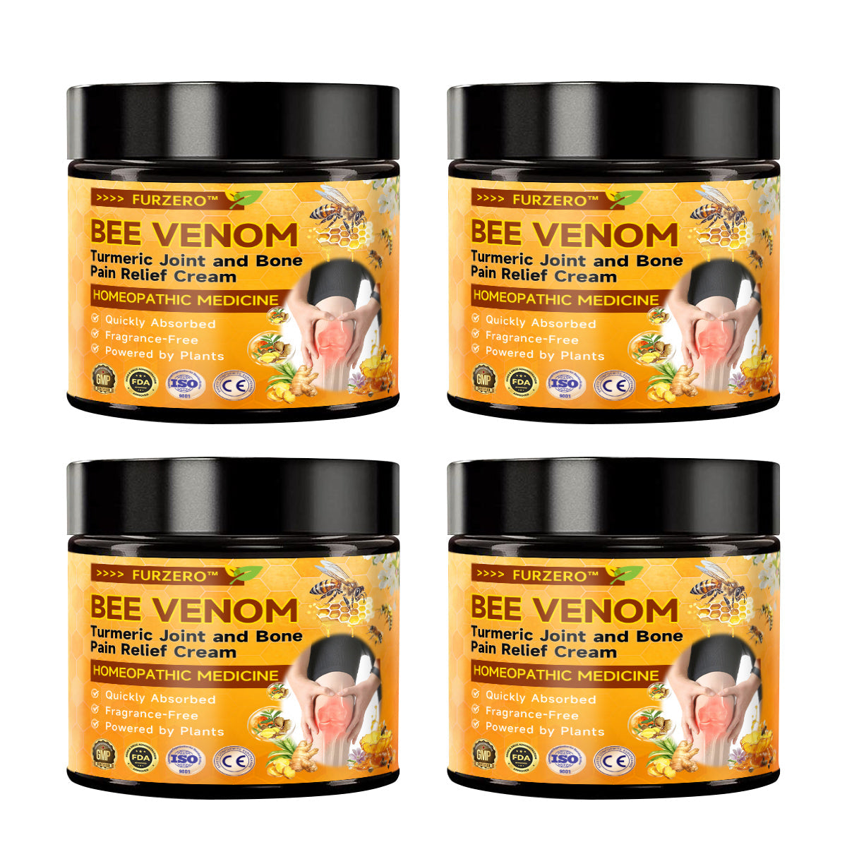 Furzero™🌹 Bee Venom & Turmeric Joint and Bone Pain Relief Cream (Specializes in Joint and Arthritis Pain & AAOS Recommends)